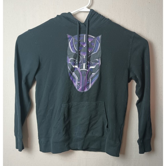 Marvel Black Panther Hoodie Purple Mask Graphic Pullover Sweatshirt Large - Picture 1 of 8